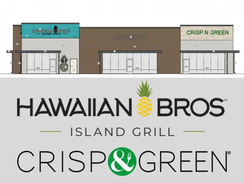 Hawaiian Bros Island Grill and CRISP & GREEN restaurants have both been proposed for a potential new retail space in Romeoville. 
September 27, 2025.