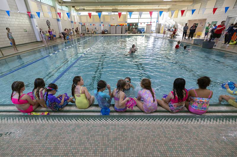 The next age group readies themselves for the hunt Friday, April 11, 2025, at the YMCA in Sterling.