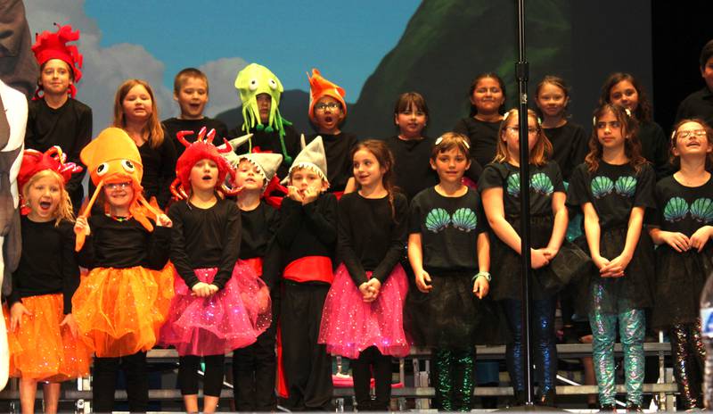 Members of the chorus sing during the Streator Elementary Schools production of "The Little Mermaid Jr." Friday, May 5, 2023, at the Streator High School Auditorium.